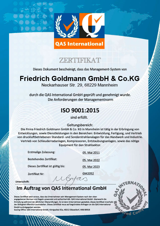 Certificate ISO 9001:2015 2022